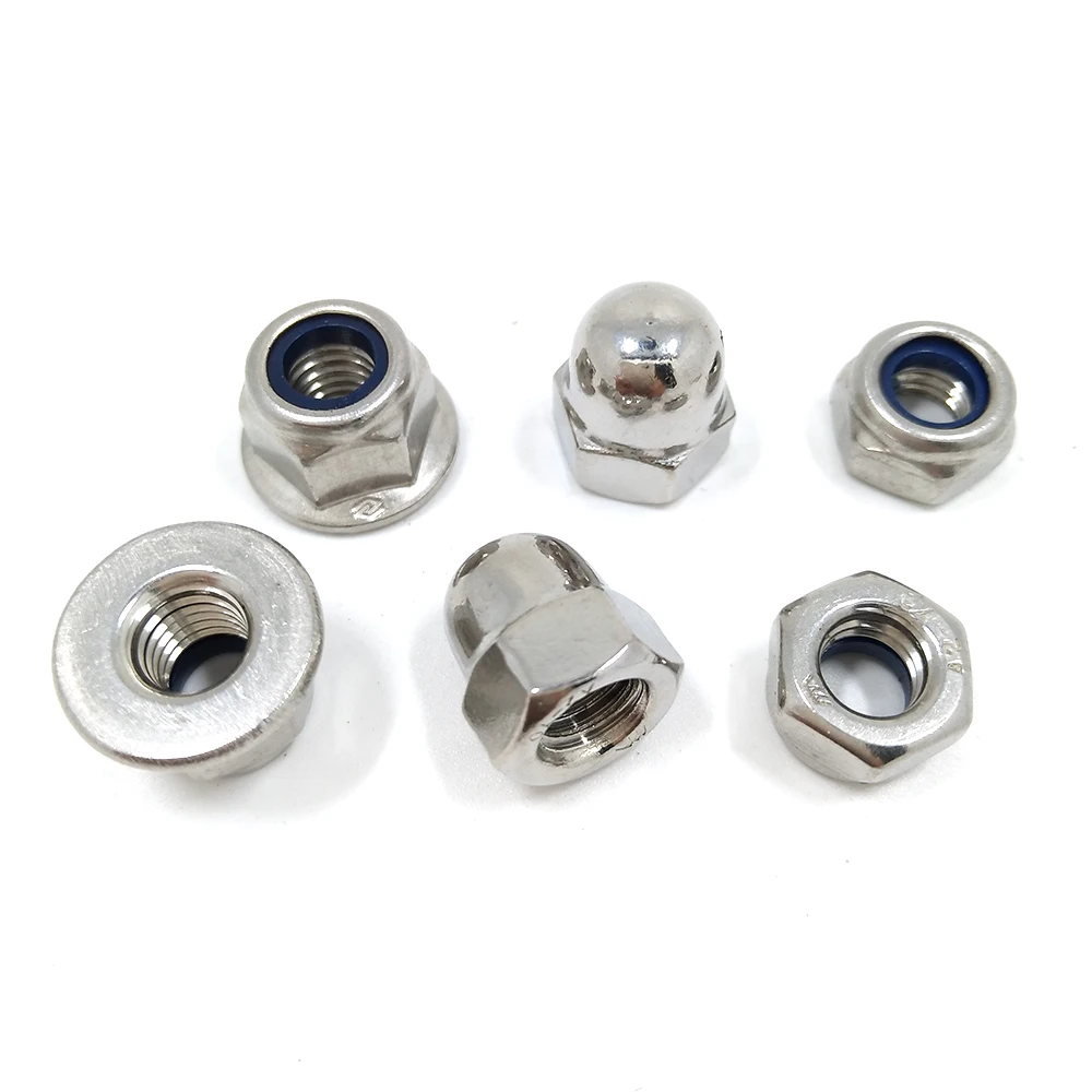 Все виды нейлоновых стопорных орехов nylock nut DIN985 DIN6926 DIN980