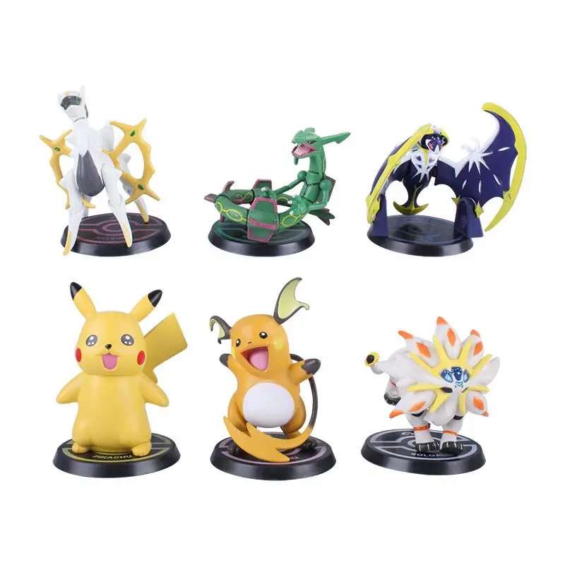 New 6 Style Anime Figure Set Pika-chu Charmander Squirtle Mewtwo PVC Doll Japanese Cartoon Character Po-ke-moned Figurine