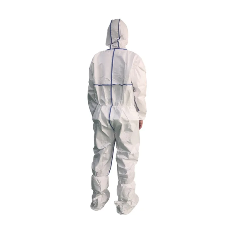 China Shandong Factory Type 5 6 Disposable Coverall Industry Asbestos Protection In Stock PPE Working Coverall