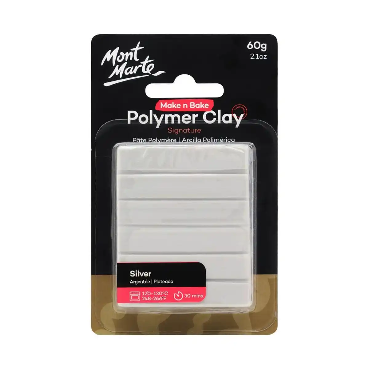 Mont Marte Make n Bake Polymer Clay 60g - Silver