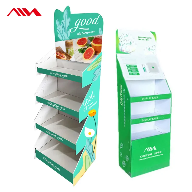 Custom Floor Cardboard Display Advertising Rack Corrugated Floor Standing Paper Counter Display Box For Electronic Products