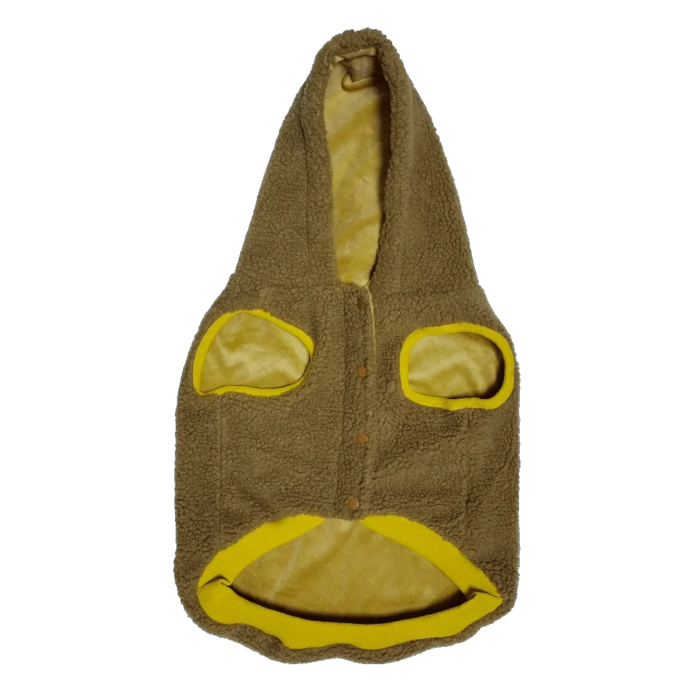 Popular Casual Design Polyester Berber Fleece Hoodie Zipper Jacket Pet Clothes Winter Coat for Dogs