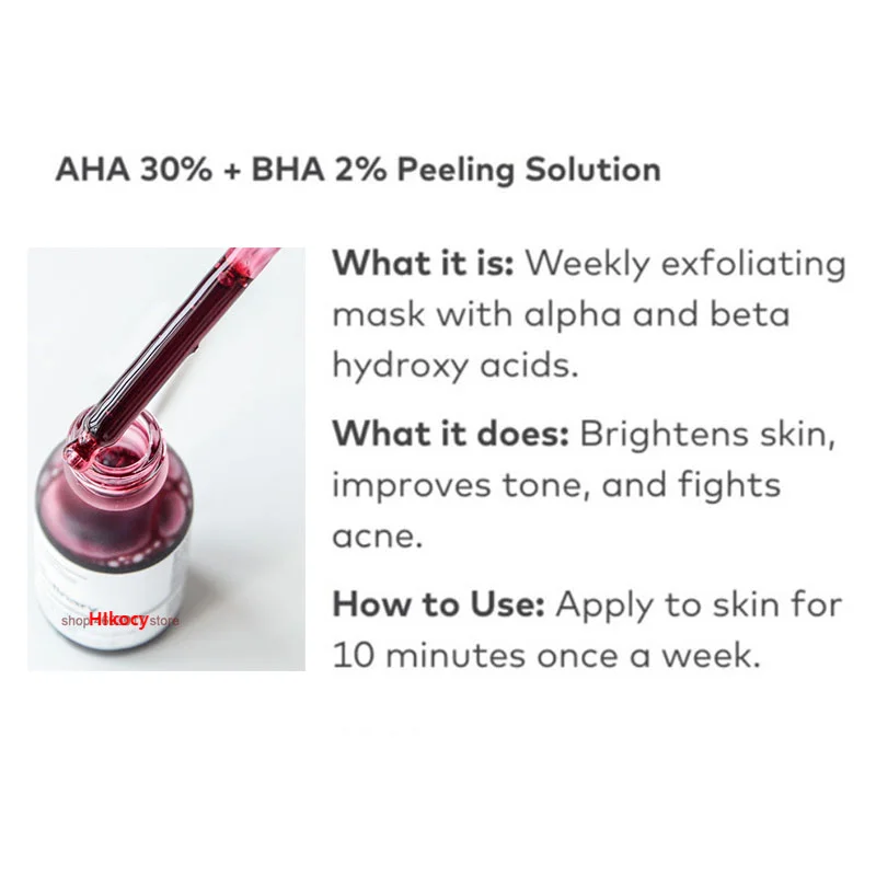 Wholesale Glycolic Private Label Whitening Hikocy AHA 30% BHA 2% Peeling Solution Skin Lightening Skin Care Serum (new)