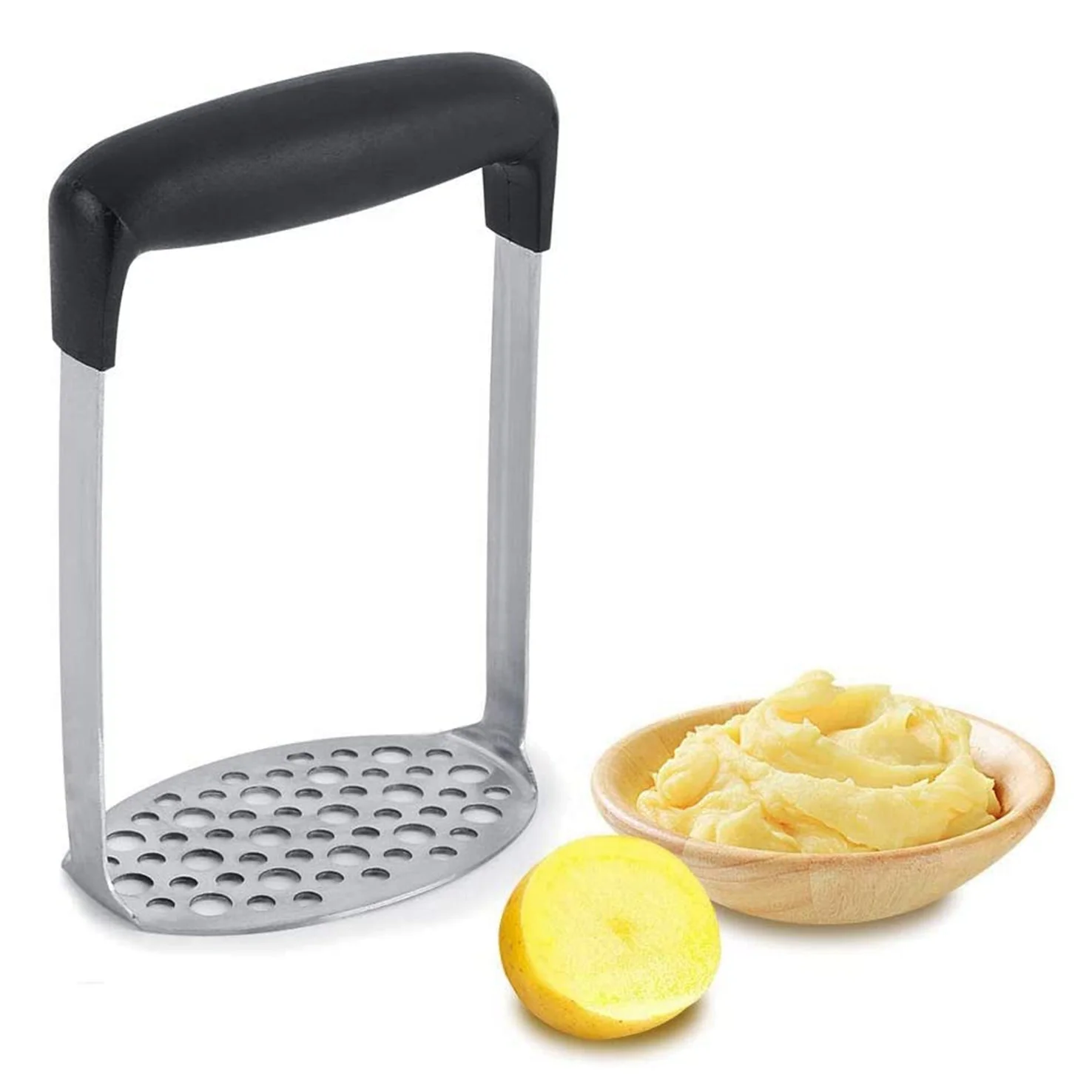 E-PIN Stainless Steel Potato Masher with Broad and Ergonomic Horizontal Handle