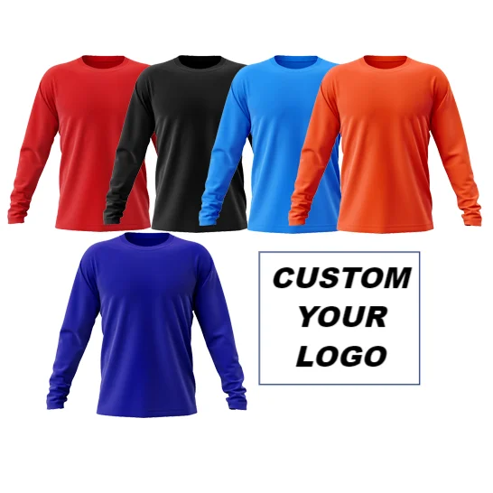 Custom High Quality Athletic Quick Dry Running Sport Long Sleeve Blank Shirts Slim Fit Gym T Shirts for Men