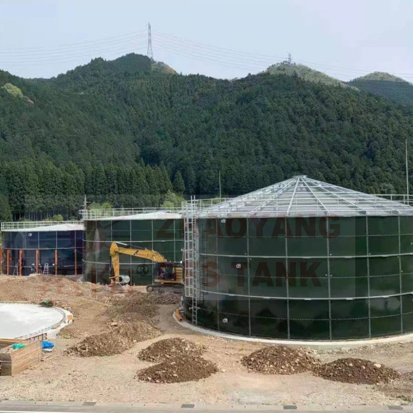Проект биогаза 1000-30000 м3 в день, установка для переваривания биогаза с баком GFS, стеклом, сплавленным к стальной Болтовой крыше с полным оборудованием
