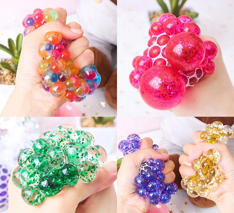 Рекламные tpr желе squeeze вентиляции Антистресс игрушка в виде винограда бальное платье с сеткой; Платье