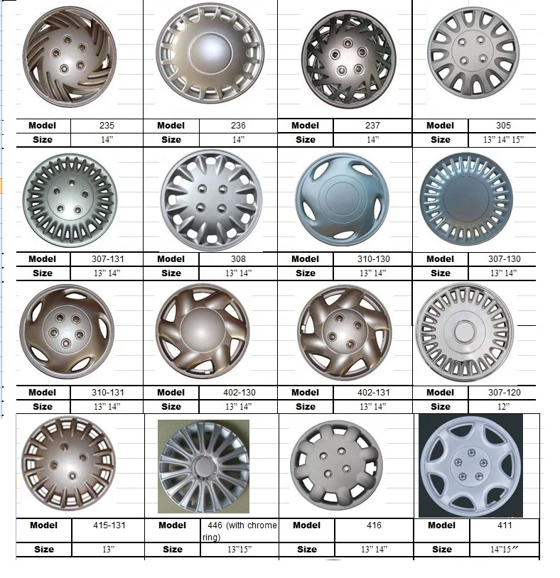 Full Set 4 pcs Plastic Car Hubcaps Rims Cover Caps Universal Car Wheel Cover 13 Inch 14 Inch 15 Inch 16 Inch