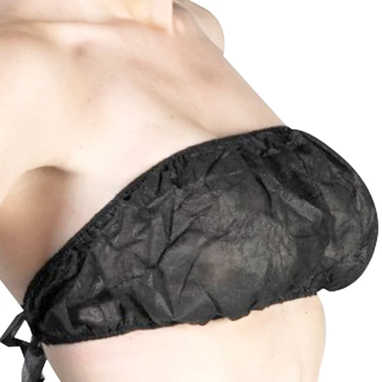 Wholesale Lady Massage Spa Hospital Postpartum Maternity Period Mesh Paper Disposable Bra and Bikini Thong Panties Set
