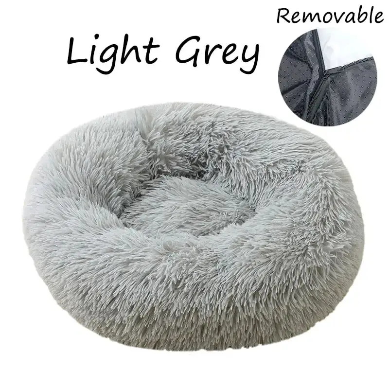 Super Soft Fluppy Faux Fur Donut Bed Round Pet Bed for Dog and Cat in Stock Drop Shipping Factory Directly Sell Dropshipping