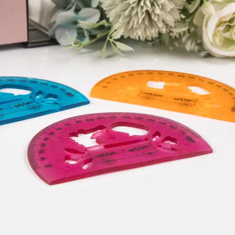 back to school Customized universal digital protractor with template Flexible Measuring types of protractors