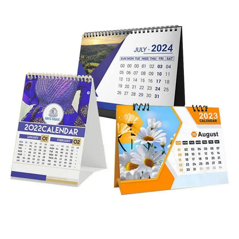Calendar Custom Your Own Logo Yearly Wire Binding Promotional Table Daily Personalized Desktop Calendar 2025 2026