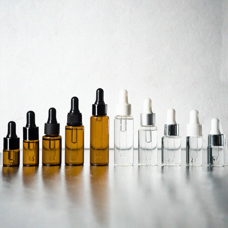 50ml White Pink Amber Gold Luxurious Glass Bottles With Dropper Pipette