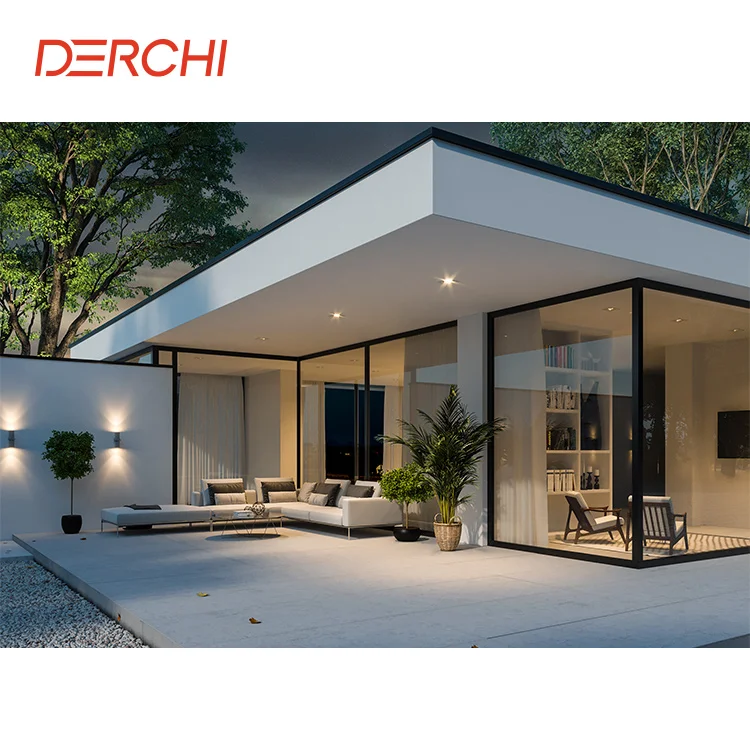 Floor To Ceiling Fixed Window Aluminum Frame Fixed Double Glass Windows