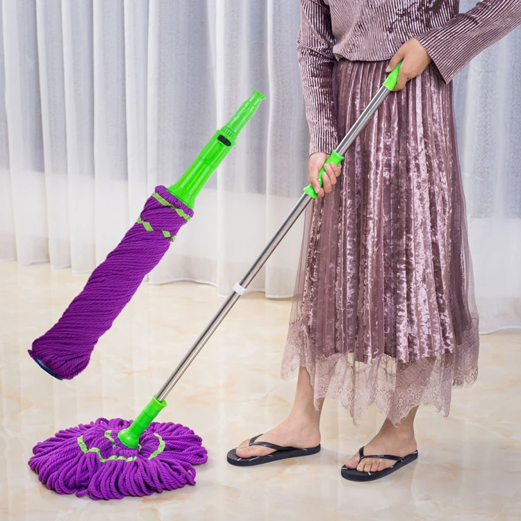 Microfiber Squeeze Water FLAT Mop Dry Wet Retractable Cleaning twist mop