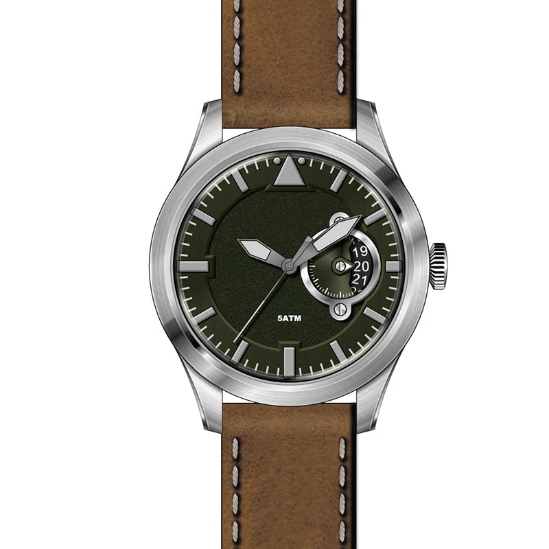 Competitive prices and fast delivery fashions mens watch with leather strap and brushed 316L SS case U3036