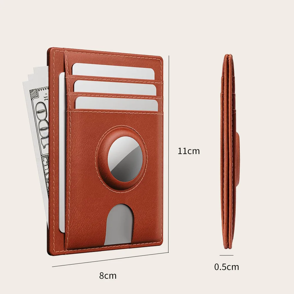 Luxury custom logo rfid blocking slim genuine leather id credit card holder wallet card holder