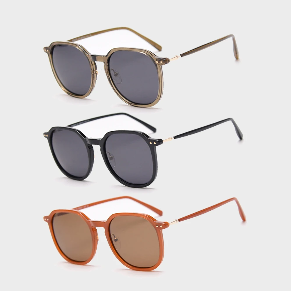 Fashion TR90 Polarized Sunglasses Soft Transparent Color Frame Clear Lens Sun Glasses Classic Vintage Sunglasses For Men  Women