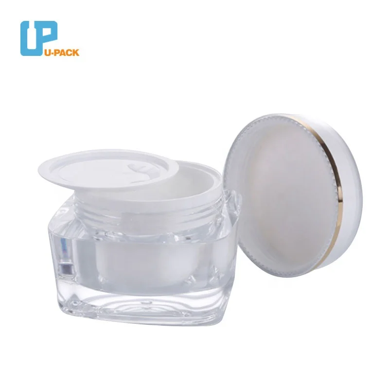 Mini Cosmetic Container 5g 15g 30g 50g 100g Square Cube Acrylic Jar Clear Cream Pot Makeup Jar