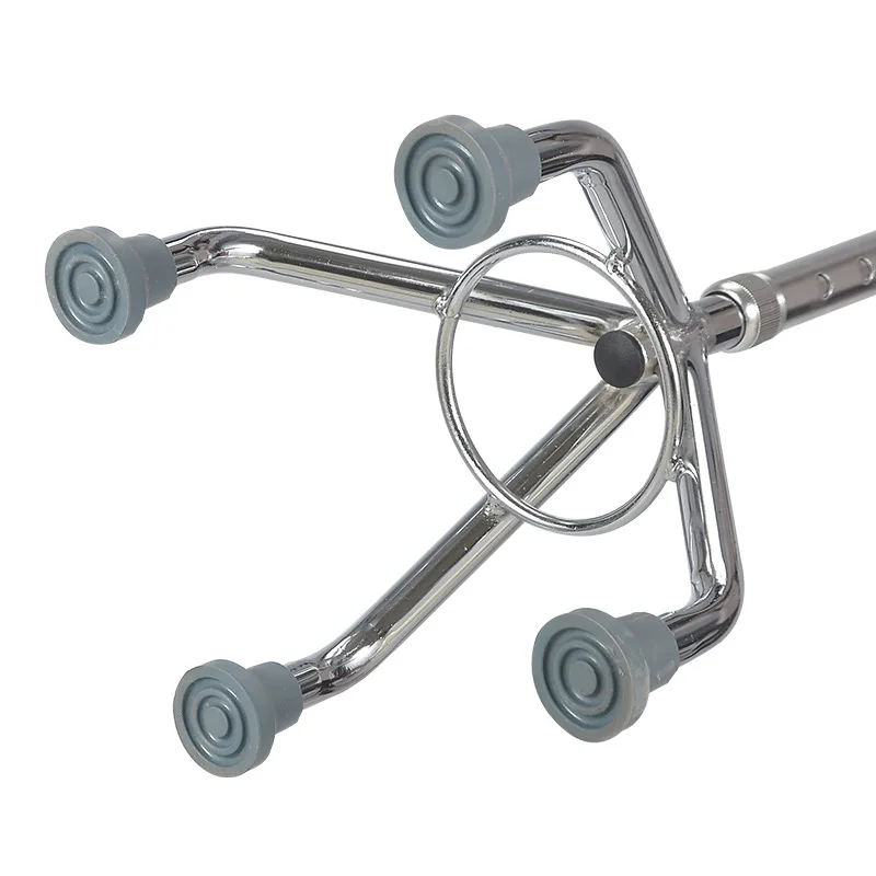 Rehabilitation Therapy Supply Aluminium Alloy Elderly Medical Walking Canes Four-Corners Claw Adjustable Crutches for Disabled