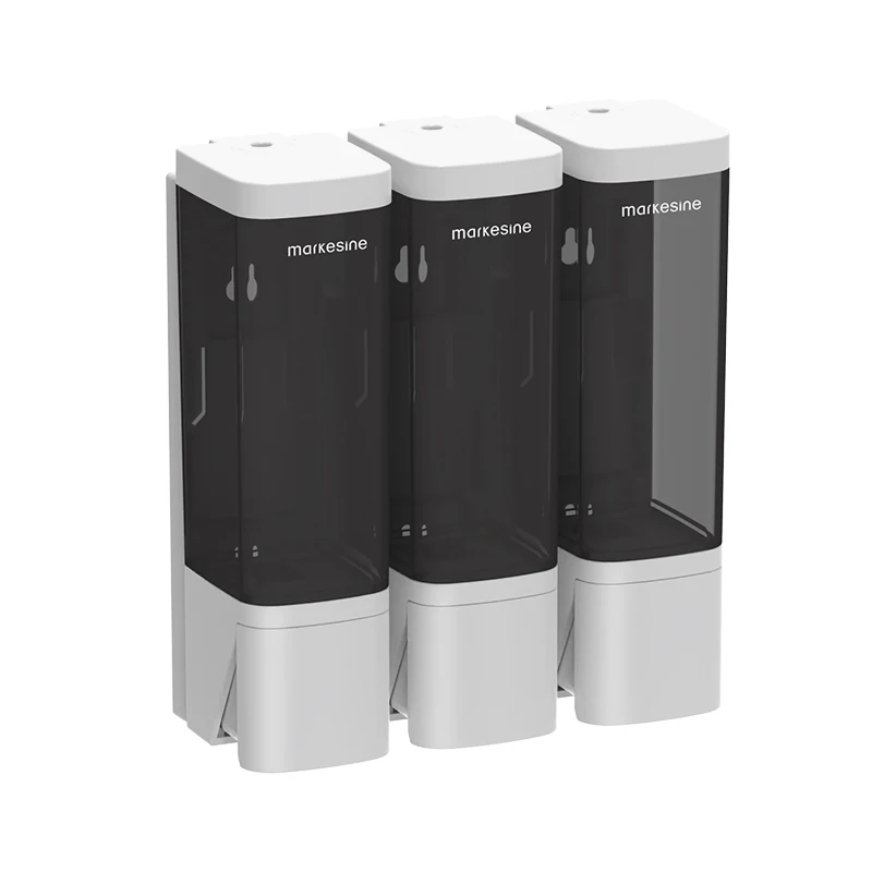Bathroom Wall mounted Triple 320ML Conditioner Shampoo dispenser hotel Plastic  3 Shower Gel laundry soap dispenser