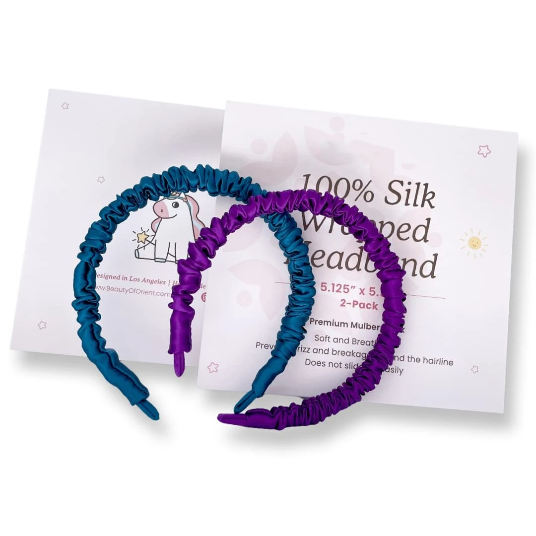 Custom Logo and Package Premium Mulberrry Silk Headbands for Women and Girls Women Hair Accessories Head Tie Wrap Knot Hair Band