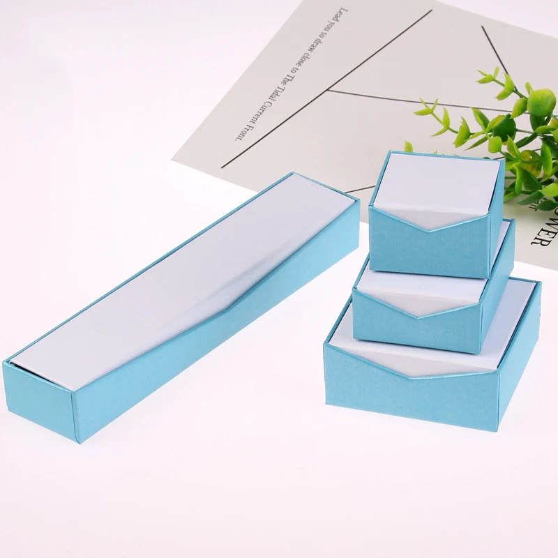 Custom logo jewelry necklace ring bracelet magnet gift boxes simple fashion paper folding pendant box wholesale