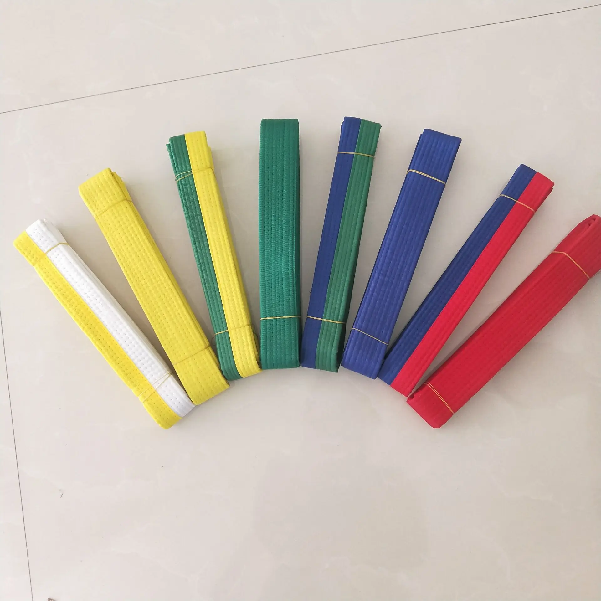 China manufacture custom logo  bjj / Taekwondo/karate belt with ten colors