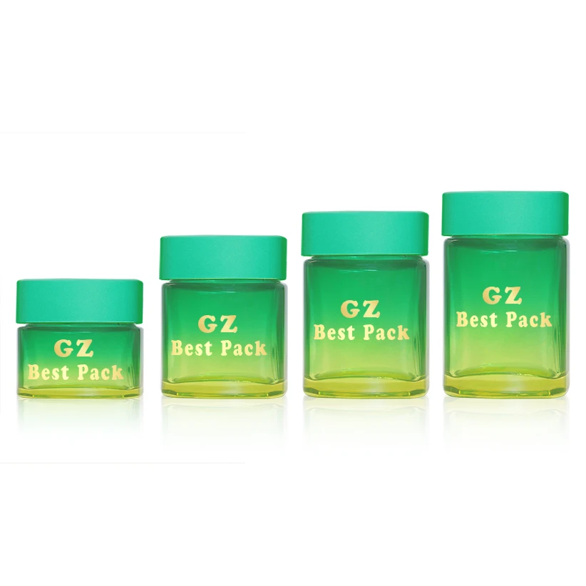 Wholesale 2oz 3oz 4oz 5oz Airtight  glass Vacuum Herb Storage Container Tobacco child resistant  Stash Jar