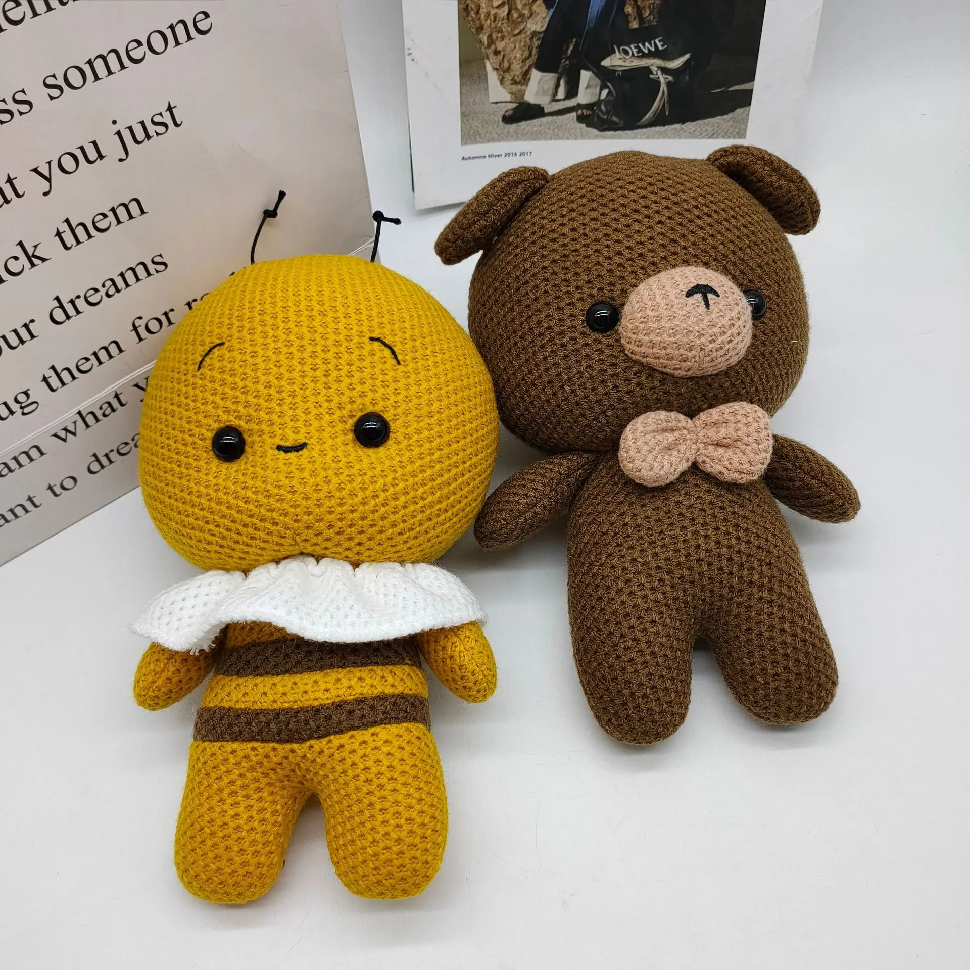 Large Crochet Amigurumi Animal Doll Handmade Stuffed Animal Knitted Doll Toddler Baby Knitted Sleeping Toy for Newborn Gifts