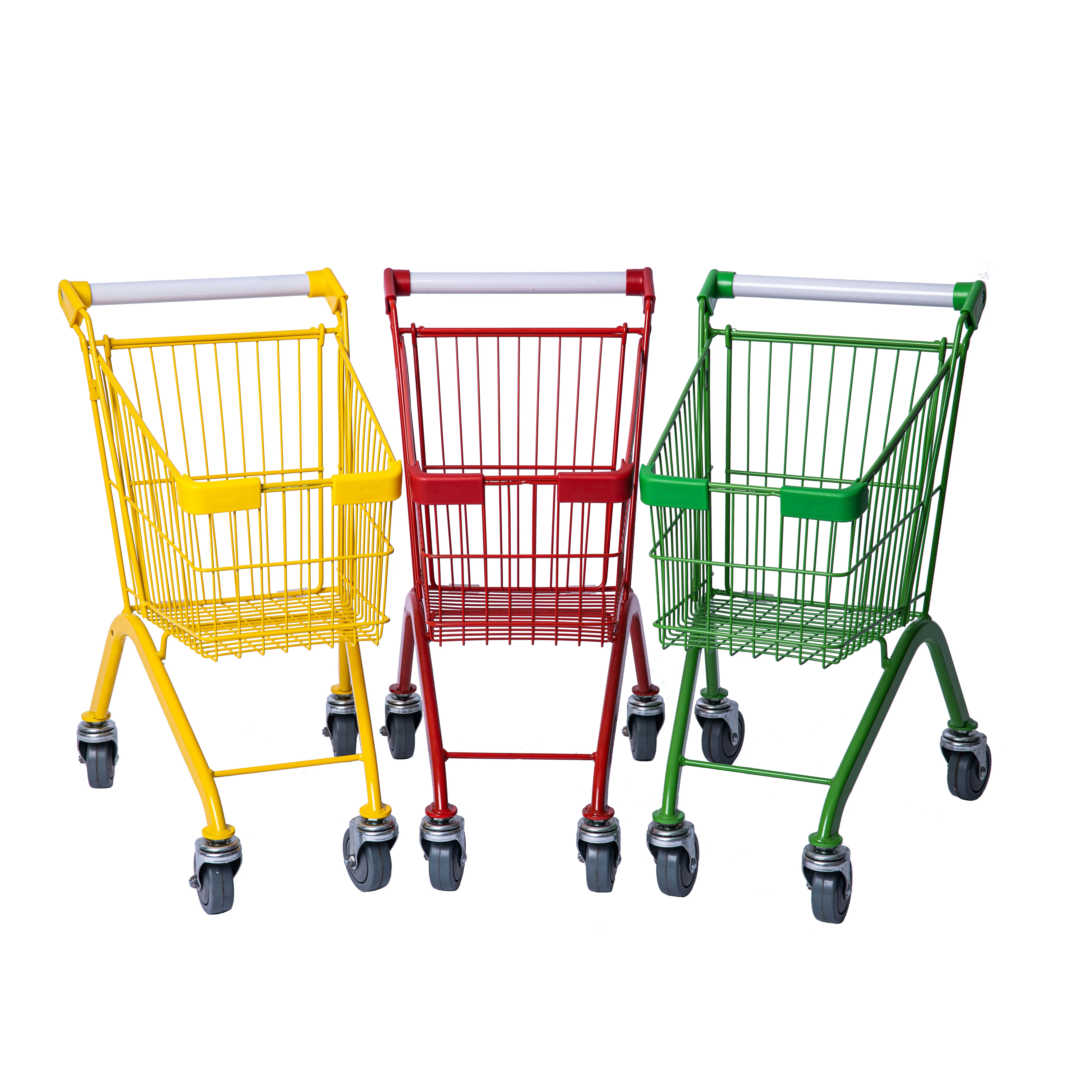 Color Powder Coating Metal Shopping Trolley Carts Kid Trolley