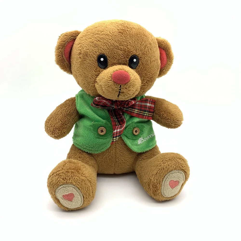 Cheap brown plush toy teddy bears stuffed toy animal dolls custom plush bear clothes