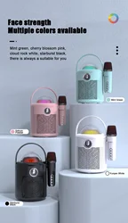 Portable Blue tooth Speaker with Microphone Karaoke Colorful LED Flash Light Children Outdoor Mini Size