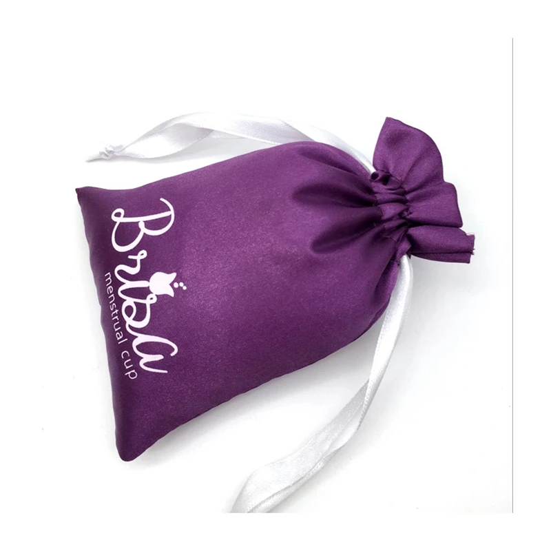 Pandasew Luxury Dense Silk Satin Bag Jewelry Package Pouch Drawstring Bag With Custom Logo Printed