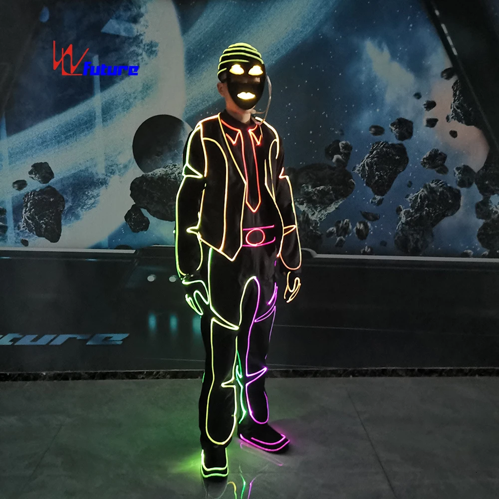 Светодиодный костюм Tron светящиеся в темноте платья tian chuang одежда для выступлений