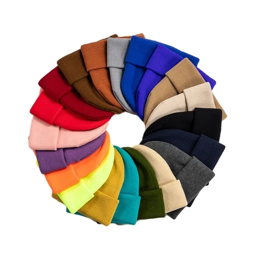 Manufacturer winter beanies hat knitted custom design streetwear 100% acrylic beanie hats