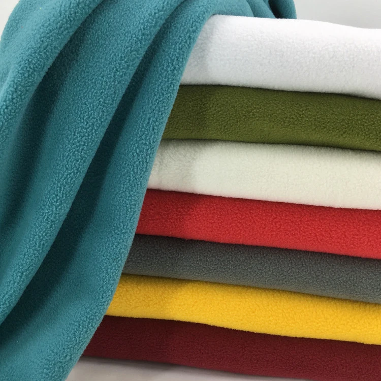 Custom Fleece Fabric 400 Gsm Double Side Brushed Anti-pill Heavyweight Plain Dye Fleece Fabric For Hoodie Blanket  Keep Warm