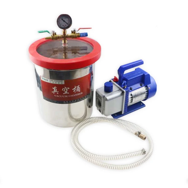 Stainless steel 2 gallon Vacuum chamber and single stage 3cfm vacuum pump kit for resin degassing