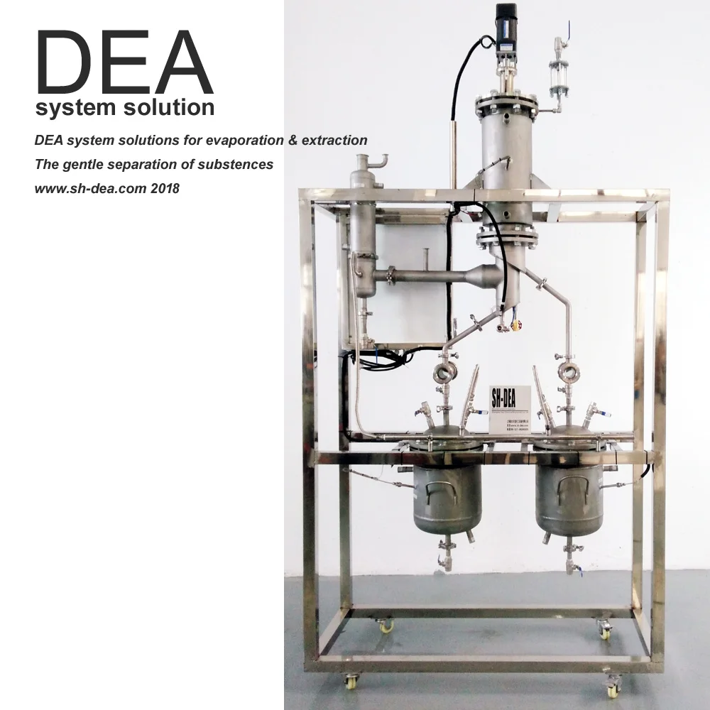 DEA-DZL-20  molecular distillation Ethanol Rotary stirring Rising film evaporator price for essential Oil Extraction