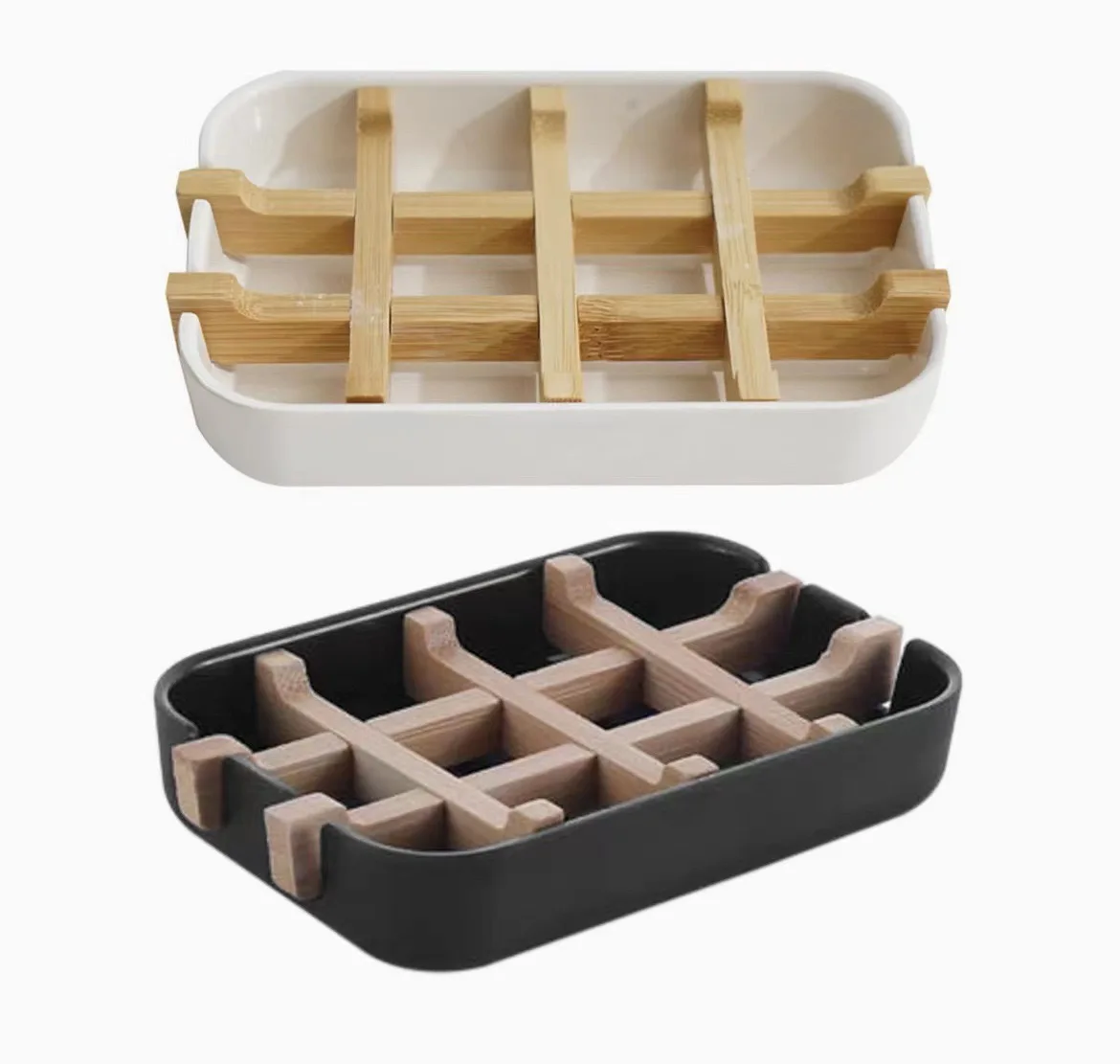 Wholesale sustainable soap dish square shape bamboo fiber soap holder for hotel home kitchen bathroom