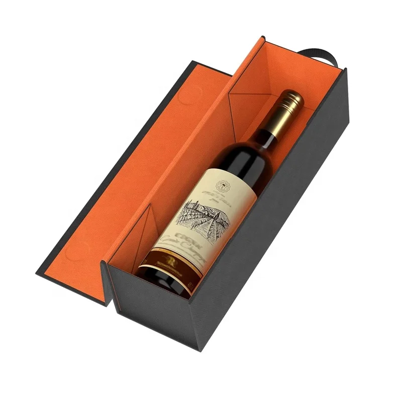 Custom recyclable black Rigid Cardboard Liquor Packaging Boxes Champagne Whisky Red Wine magnetic foldable Paper Gift Box