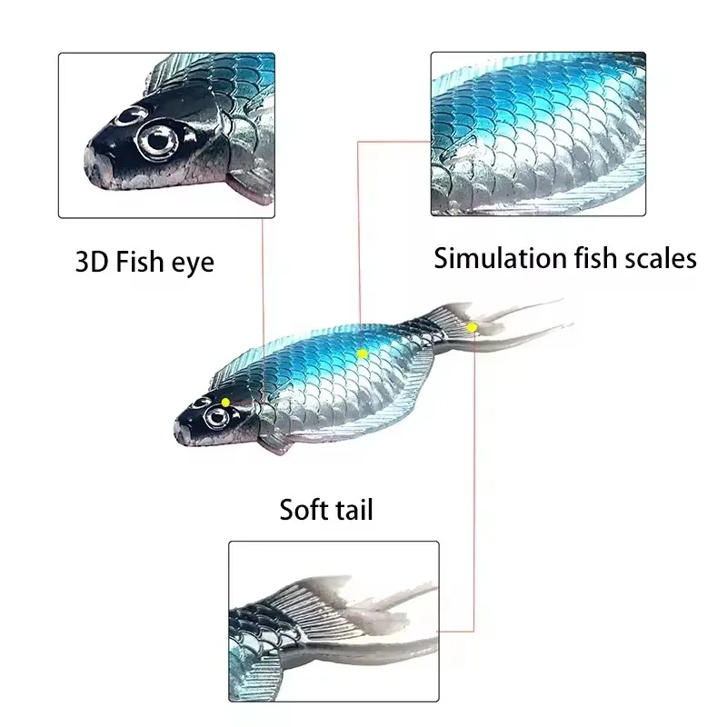 OEM and on stocks freshwater sea fishing simulation bait silicone 12.8cm 7.6g soft fishing lures