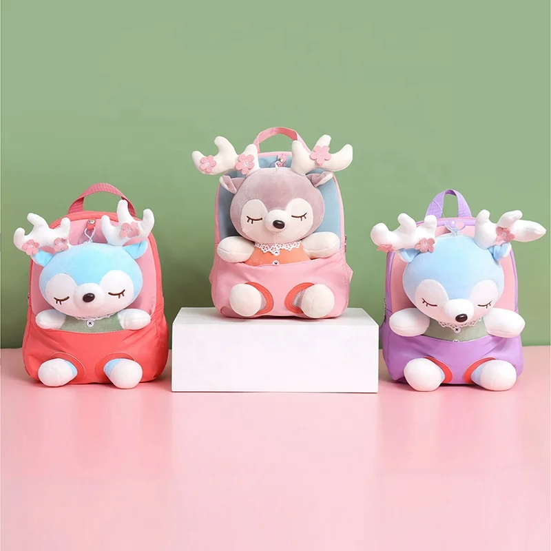 China Supplied Doll Bag Children Plush Backpack Custom Autumn Winter New Network Red Plush Toys Backpack Funny Kids Backpack