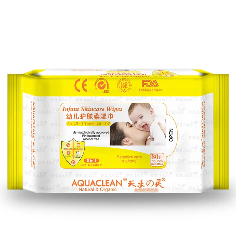 30 Sheets Non-woven Alcohol-free Fragrance-free Baby Wipes