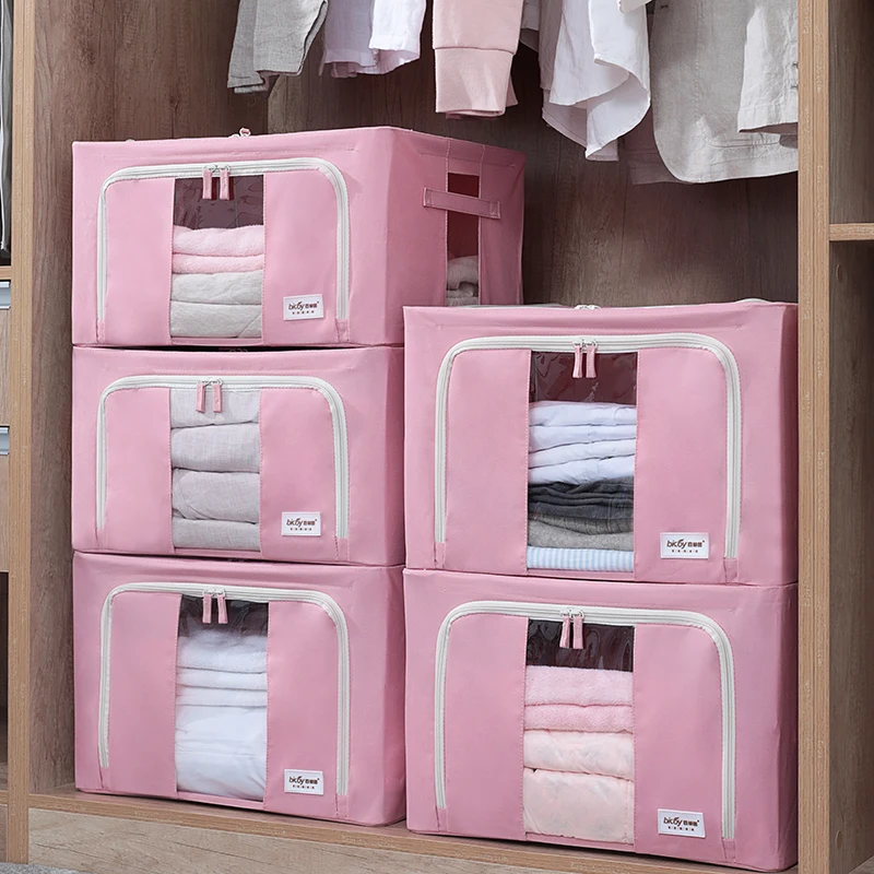 Поставка из Китая большая коробка для хранения Оксфордской ткани прозрачная стальная рама складная