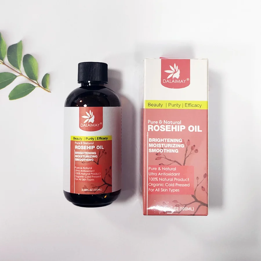 Wholesales Firming Brightening Moisturizing Smoothing Face Skin Hair Organic Cold Pressed Pure and Natural Rosehip Oil