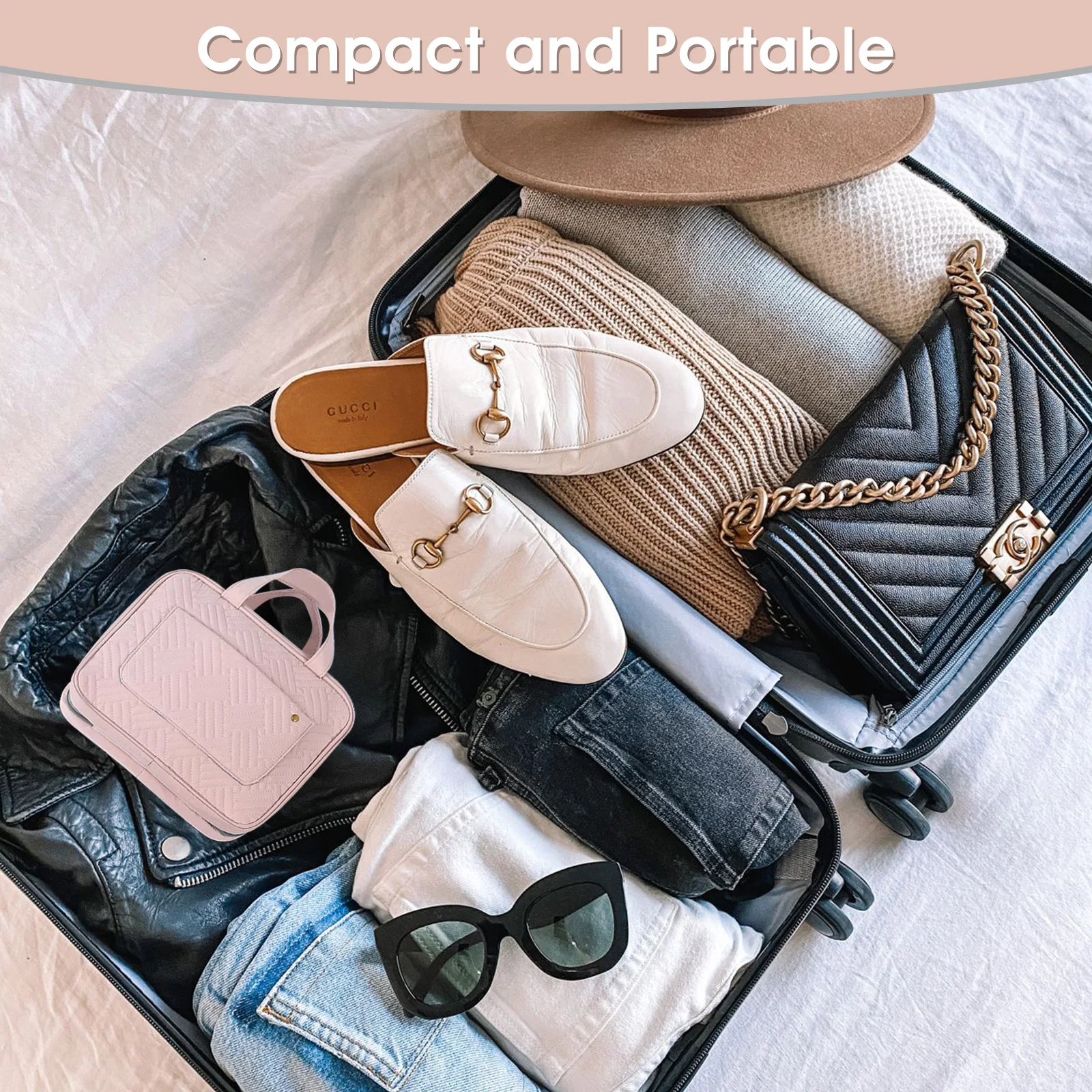 Water Resistant Travel Toiletry Organizer Beauty Custom Makeup Storage Bag Cosmetic Bag for Women Lady