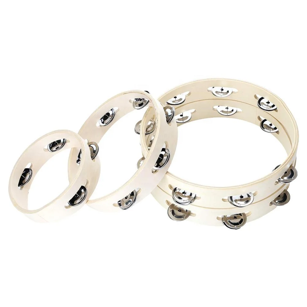 Tambourines for kids Hand Held 6inch 8inch 10inch Tambourine Ring Metal Jingles Percussion Musical Educational Toy Instrument