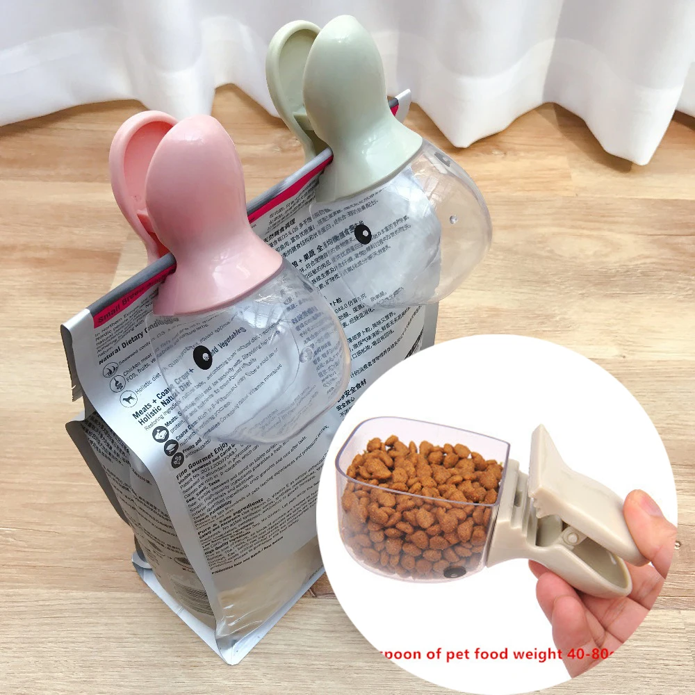 Pet Food Spoon Multi-Function Bowl Puppies Small Dogs Scoop for Cat Food Dog pet food spoon with clip