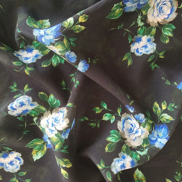14mm unique printed 100 pure silk CDC  crepe de chine fabric